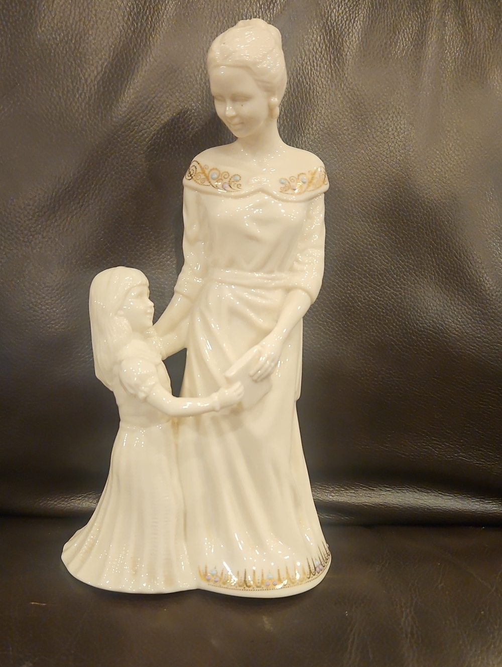 Lenox Jewels Collection Ceramic Mother & Daughter Figurine with Gold Accents